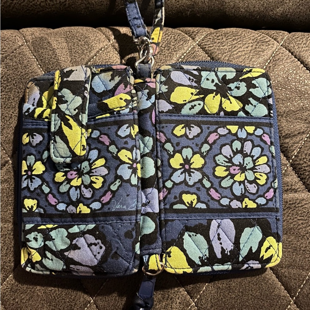 Vera Bradley Blue Floral Wristlet